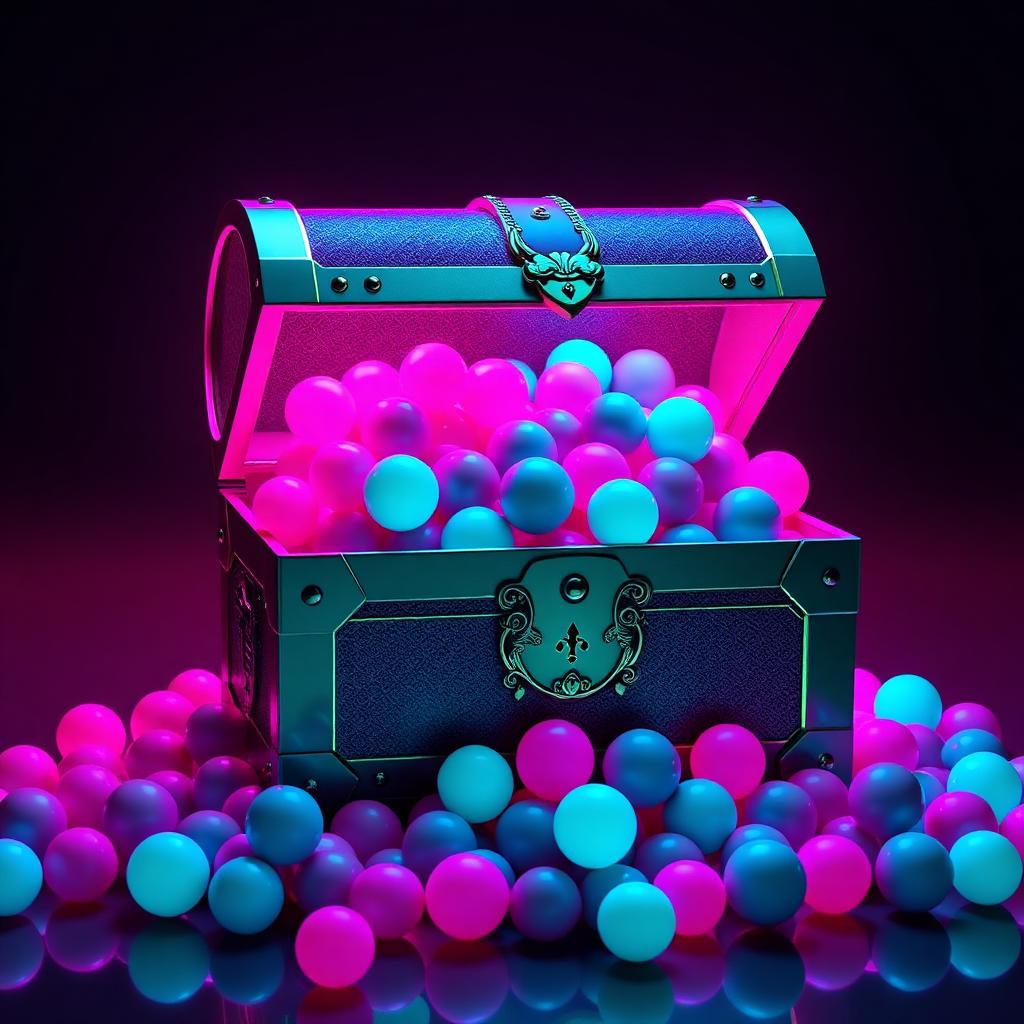 Glowing vault overflowing with $BALLS tokens